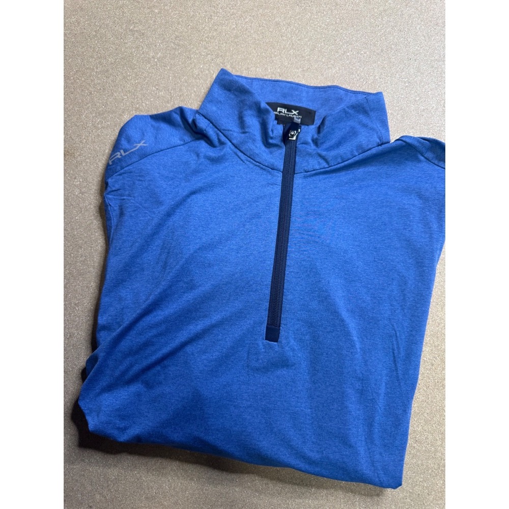 RLX Ralph Lauren‎ Blue Quarter Zip Golf Pullover Shirt The Callender Size M $89